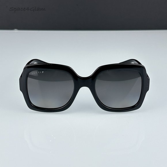 Gucci Women Sunglasses Black Gradient Grey Polarized Square GG1337S 002 NEW - Picture 3 of 10